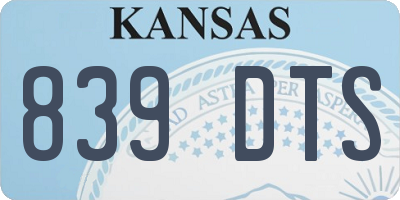 KS license plate 839DTS