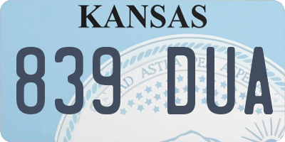 KS license plate 839DUA