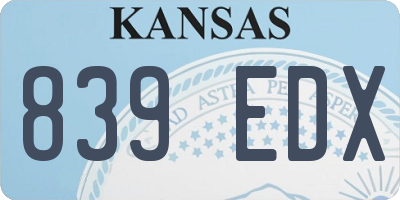 KS license plate 839EDX