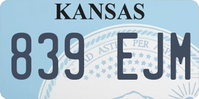 KS license plate 839EJM