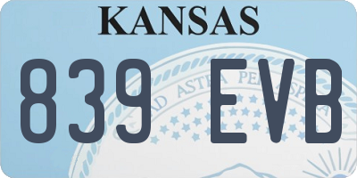 KS license plate 839EVB