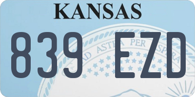 KS license plate 839EZD