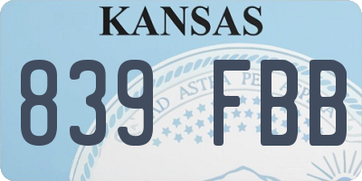 KS license plate 839FBB