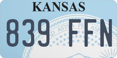 KS license plate 839FFN