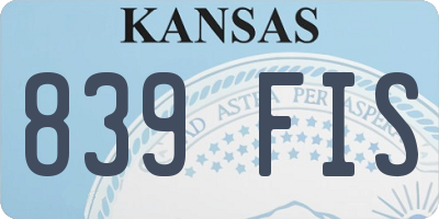KS license plate 839FIS