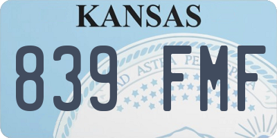 KS license plate 839FMF