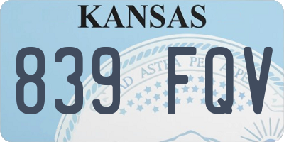 KS license plate 839FQV