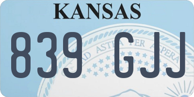 KS license plate 839GJJ