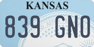 KS license plate 839GNO