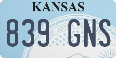KS license plate 839GNS