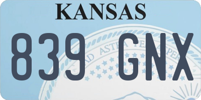 KS license plate 839GNX