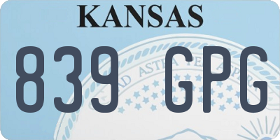 KS license plate 839GPG