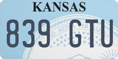 KS license plate 839GTU