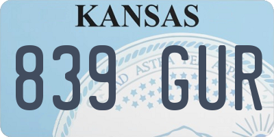 KS license plate 839GUR