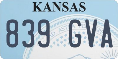 KS license plate 839GVA