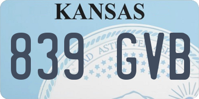 KS license plate 839GVB