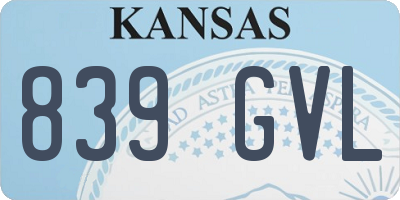 KS license plate 839GVL