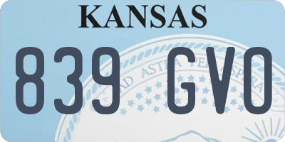 KS license plate 839GVO