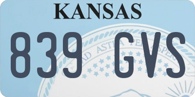 KS license plate 839GVS