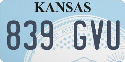 KS license plate 839GVU