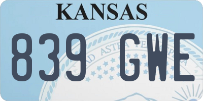 KS license plate 839GWE