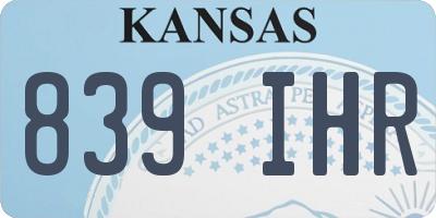 KS license plate 839IHR