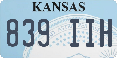 KS license plate 839IIH