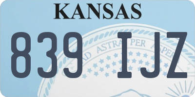 KS license plate 839IJZ