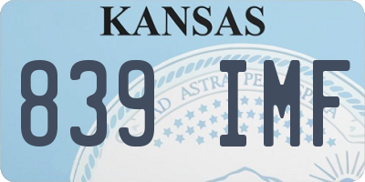 KS license plate 839IMF