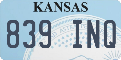 KS license plate 839INQ