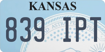 KS license plate 839IPT