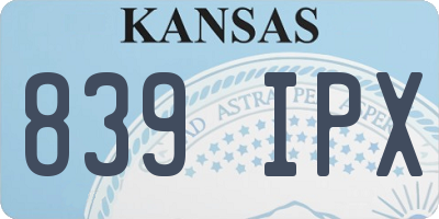 KS license plate 839IPX