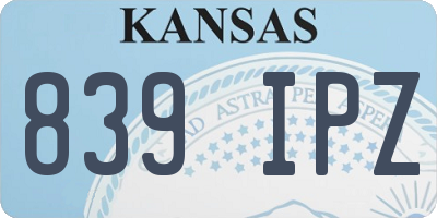 KS license plate 839IPZ