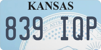 KS license plate 839IQP