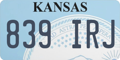 KS license plate 839IRJ