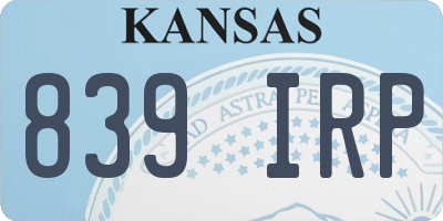 KS license plate 839IRP