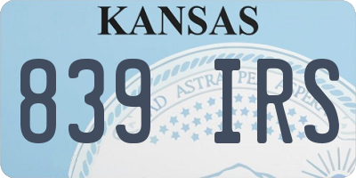 KS license plate 839IRS