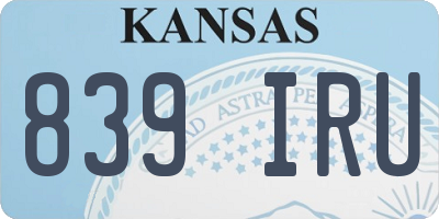 KS license plate 839IRU