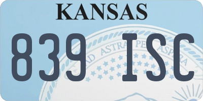 KS license plate 839ISC