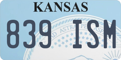 KS license plate 839ISM