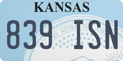 KS license plate 839ISN