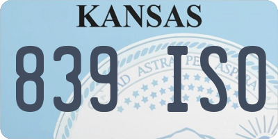 KS license plate 839ISO