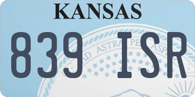 KS license plate 839ISR