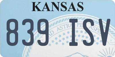 KS license plate 839ISV
