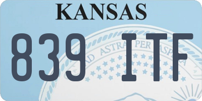 KS license plate 839ITF