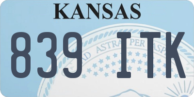 KS license plate 839ITK