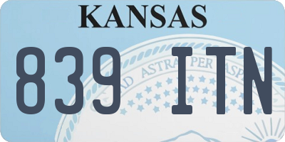 KS license plate 839ITN