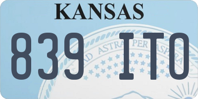 KS license plate 839ITO