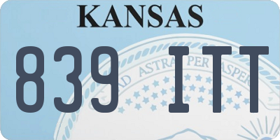 KS license plate 839ITT