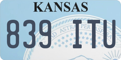 KS license plate 839ITU